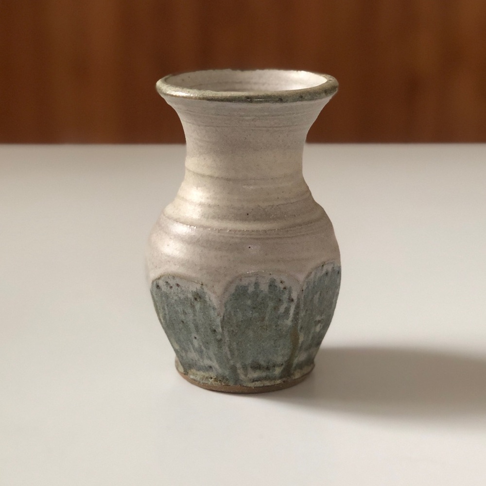 Stoneware pottery vase signed by artist